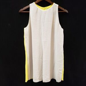 Cos Womens Sleeveless Crepe Layered Tank Top Size XS White Beige Round Neck